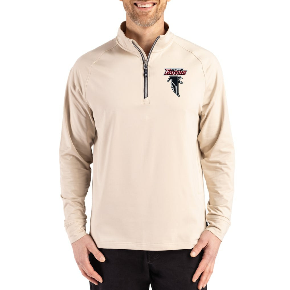 Cutter & Buck Throwback Logo Adapt Eco Knit Stretch Recycled Quarter-Zip Pullover - Atlanta Falcons