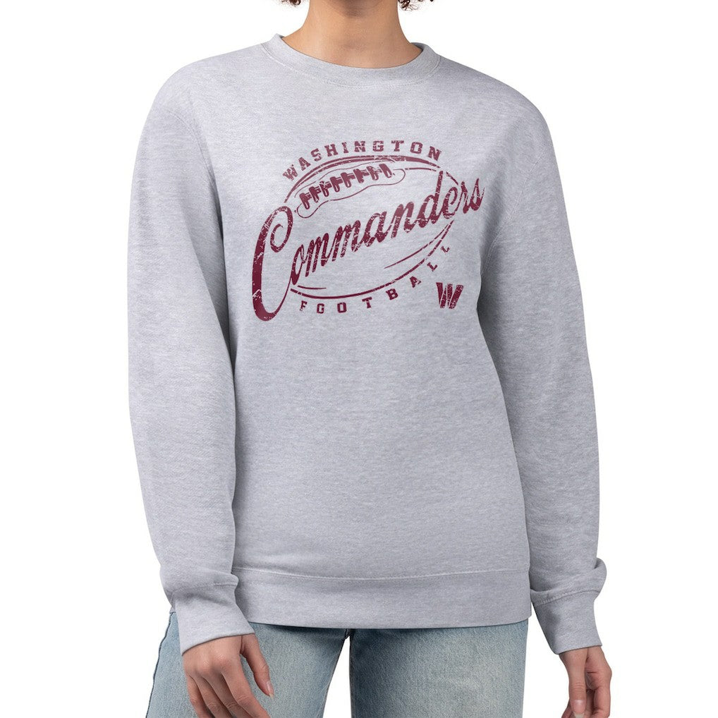 G-III 4Her by Carl Banks Women's Distressed Graphics Fleece Pullover Sweatshirt - Washington Commanders