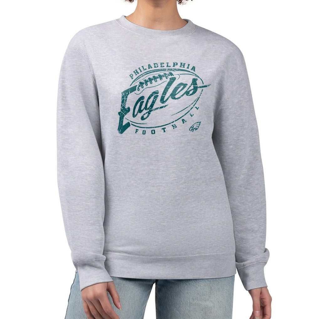 G-III 4Her by Carl Banks Women's Distressed Graphics Fleece Pullover Sweatshirt - Philadelphia Eagles