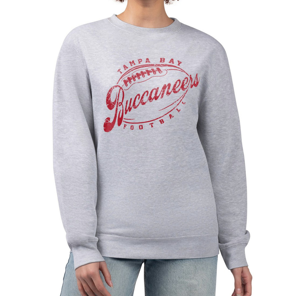 G-III 4Her by Carl Banks Women's Distressed Graphics Fleece Pullover Sweatshirt - Tampa Bay Buccaneers
