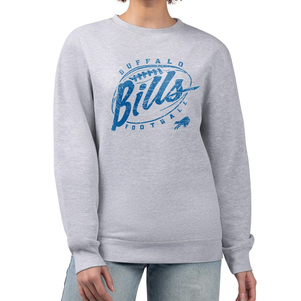 G-III 4Her by Carl Banks Women's Distressed Graphics Fleece Pullover Sweatshirt - Buffalo Bills