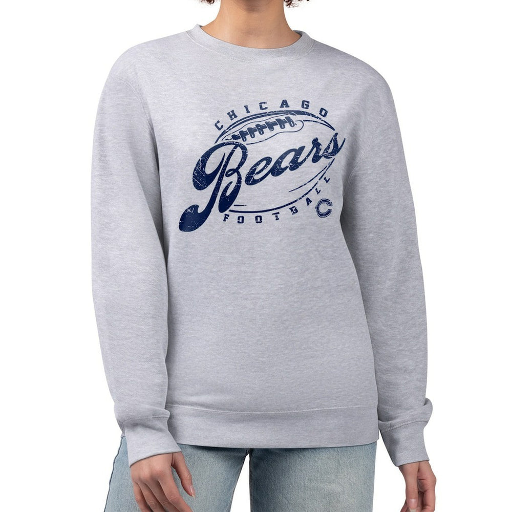 G-III 4Her by Carl Banks Women's Distressed Graphics Fleece Pullover Sweatshirt - Chicago Bears