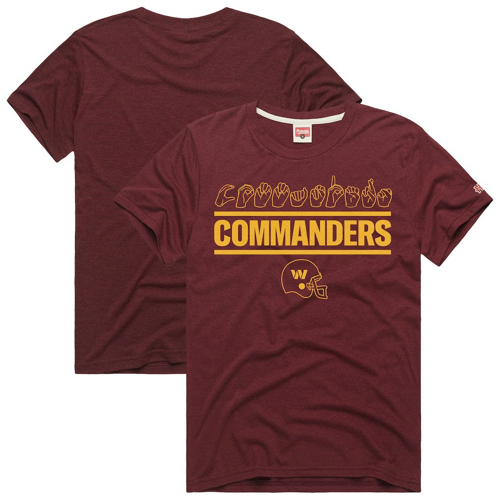 Homage Unisex NFL ASL Collection by Love Sign Tri-Blend T-Shirt - Washington Commanders