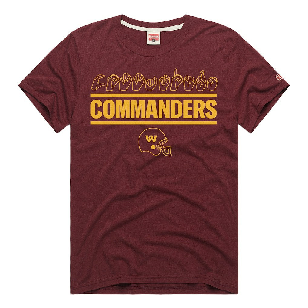 Homage Unisex NFL ASL Collection by Love Sign Tri-Blend T-Shirt - Washington Commanders