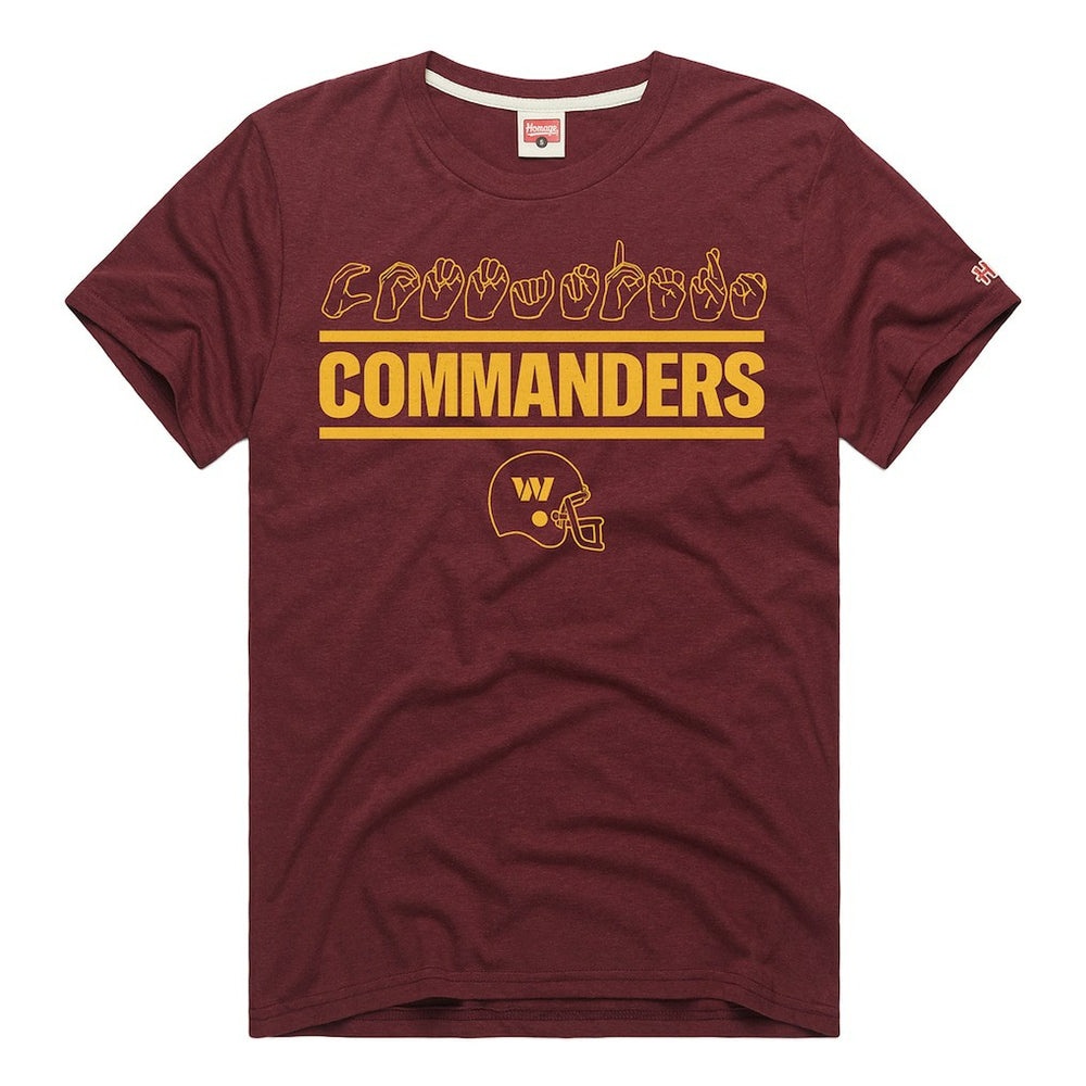 Homage Unisex NFL ASL Collection by Love Sign Tri-Blend T-Shirt - Washington Commanders