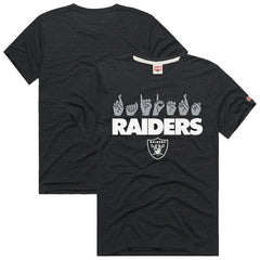 Homage Unisex NFL ASL Collection by Love Sign Tri-Blend T-Shirt - Las Vegas Raiders