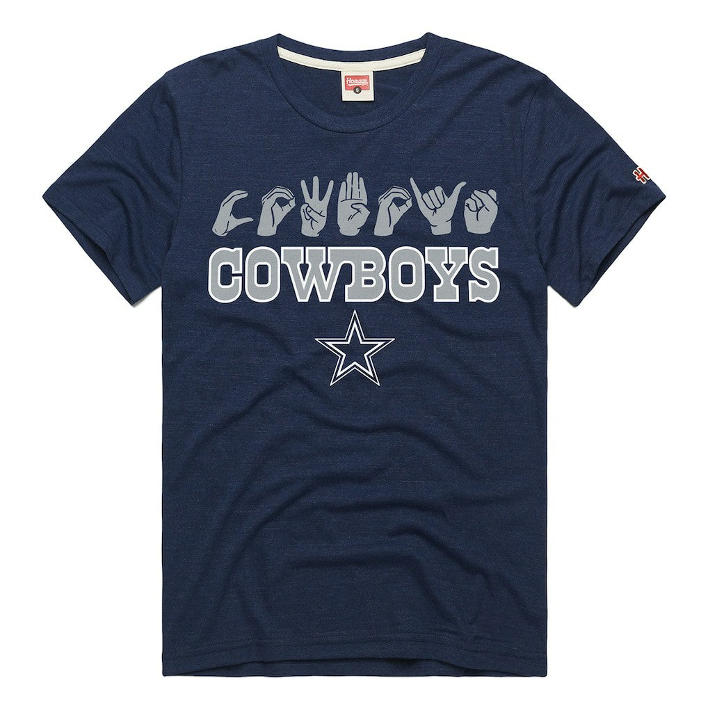 Homage Unisex NFL ASL Collection by Love Sign Tri-Blend T-Shirt - Dallas Cowboys