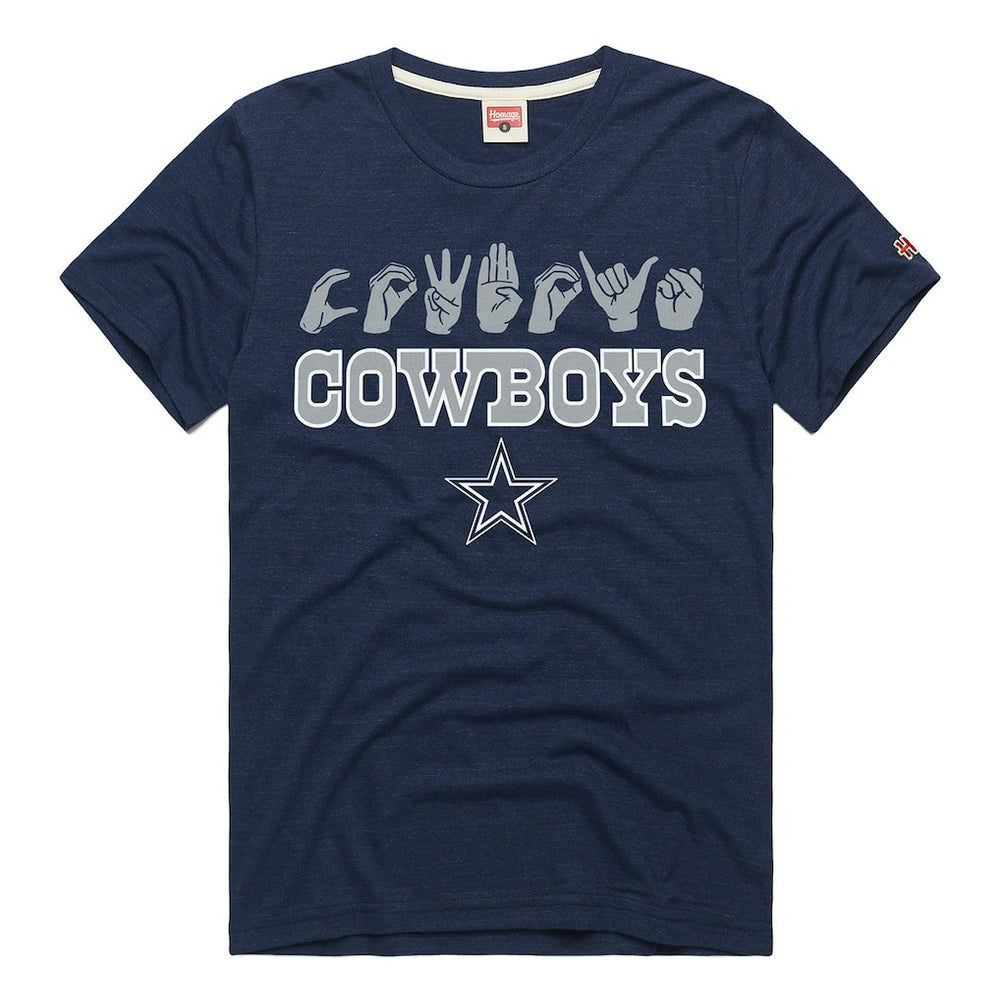 Homage Unisex NFL ASL Collection by Love Sign Tri-Blend T-Shirt - Dallas Cowboys