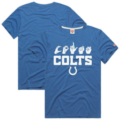 Homage Unisex NFL ASL Collection by Love Sign Tri-Blend T-Shirt - Indianapolis Colts