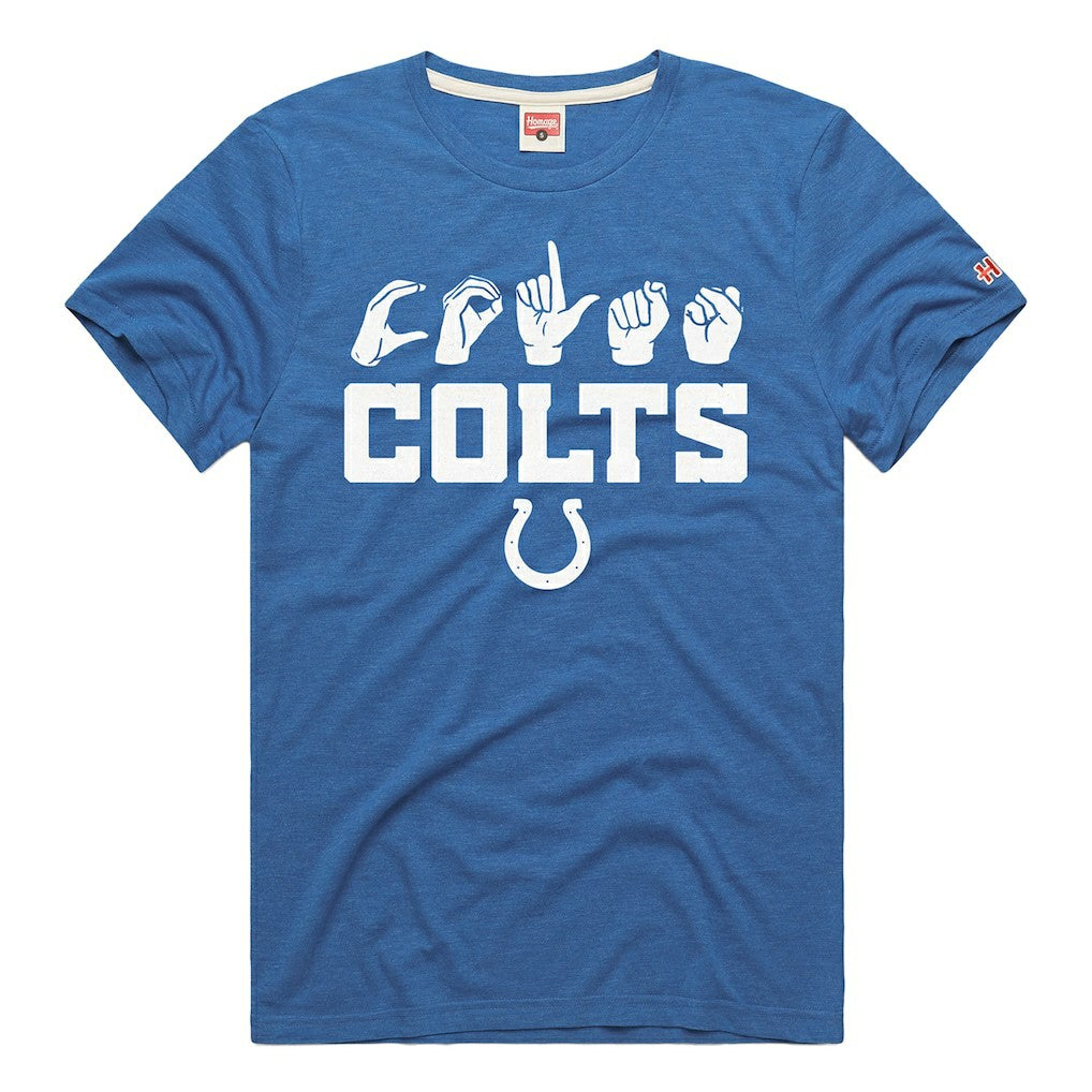 Homage Unisex NFL ASL Collection by Love Sign Tri-Blend T-Shirt - Indianapolis Colts