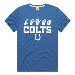 Homage Unisex NFL ASL Collection by Love Sign Tri-Blend T-Shirt - Indianapolis Colts
