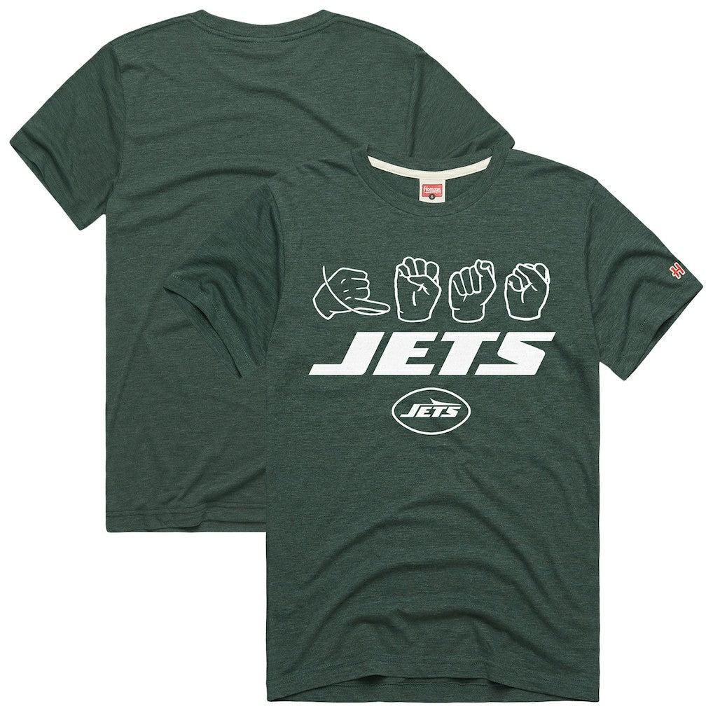 Homage Unisex NFL ASL Collection by Love Sign Tri-Blend T-Shirt - New York Jets
