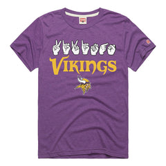 Homage Unisex NFL ASL Collection by Love Sign Tri-Blend T-Shirt - Minnesota Vikings