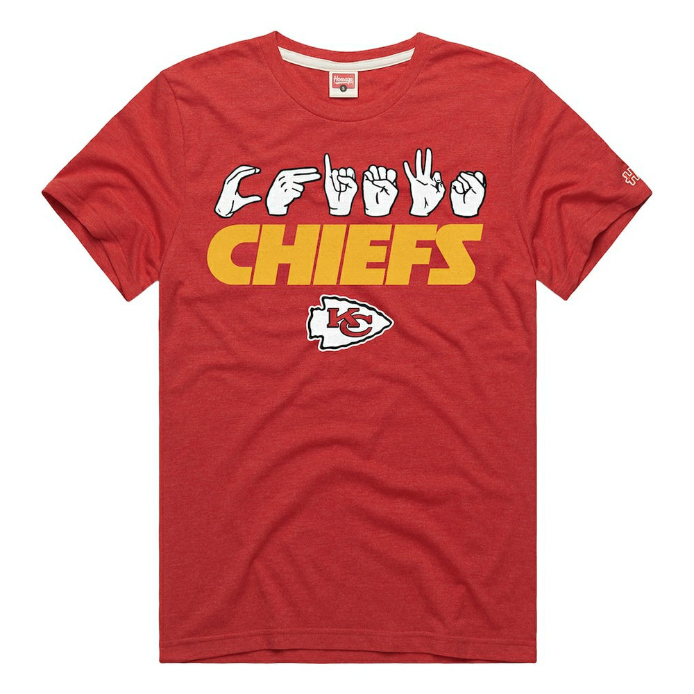 Homage Unisex NFL ASL Collection by Love Sign Tri-Blend T-Shirt - Kansas City Chiefs