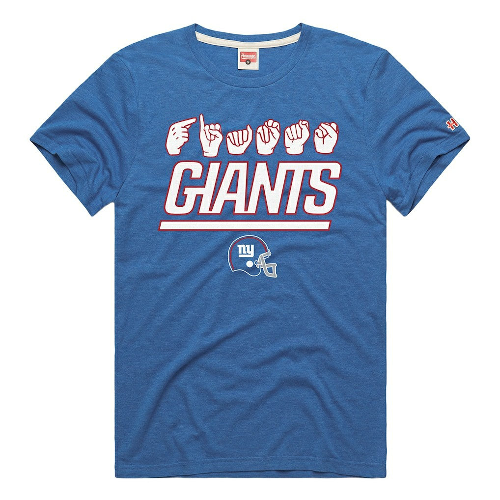 Homage Unisex NFL ASL Collection by Love Sign Tri-Blend T-Shirt - New York Giants