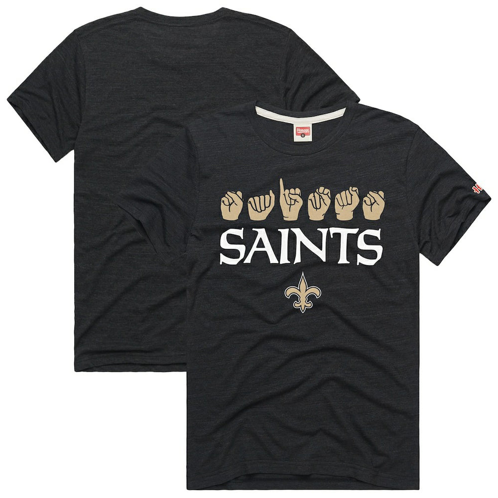 Homage Unisex NFL ASL Collection by Love Sign Tri-Blend T-Shirt - New Orleans Saints