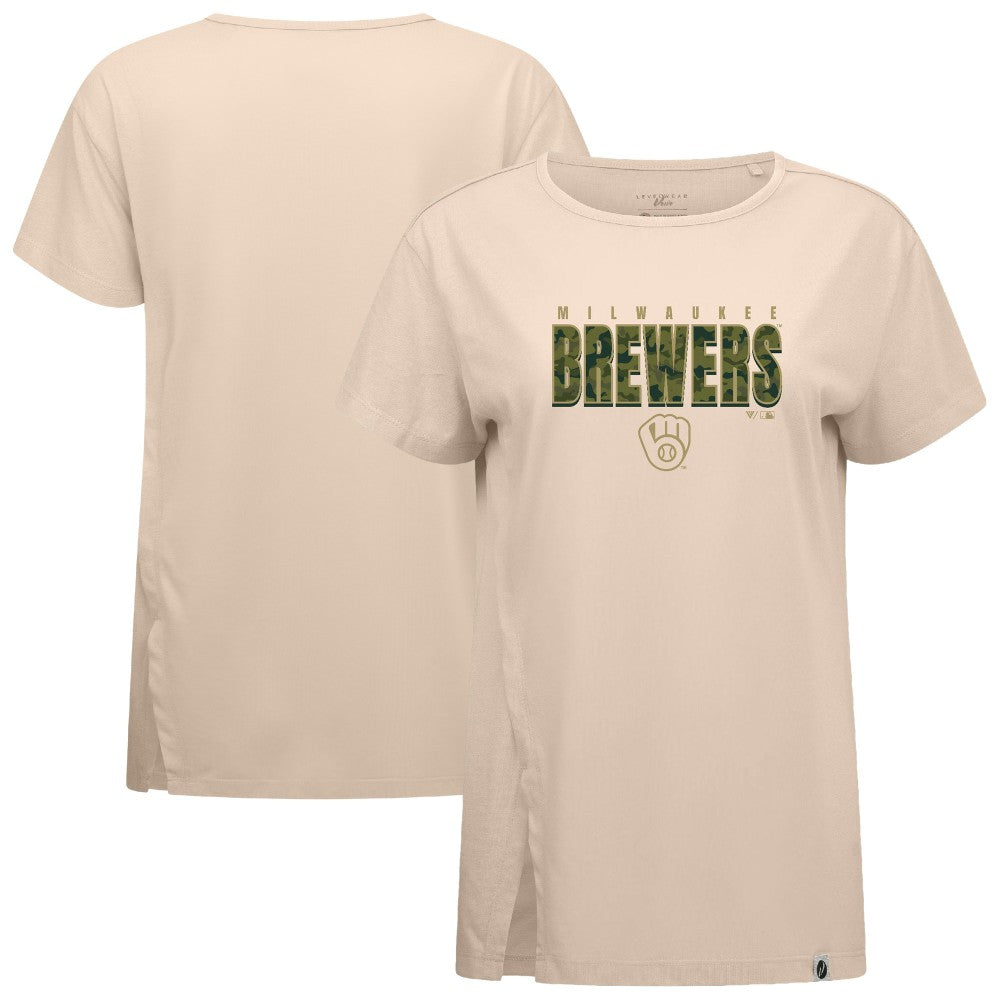 MLB Milwaukee Brewers Levelwear Women's Influx Protect W T-Shirt