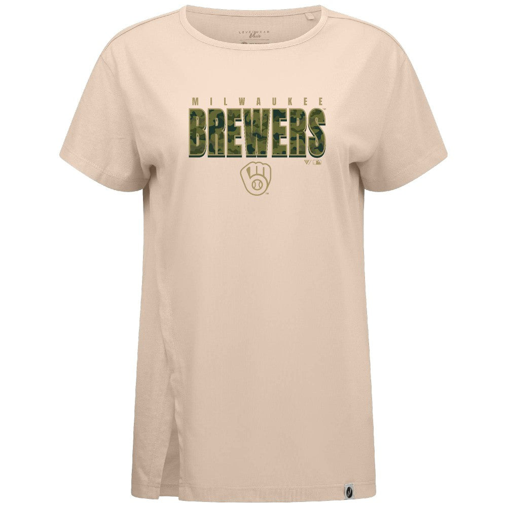 MLB Milwaukee Brewers Levelwear Women's Influx Protect W T-Shirt