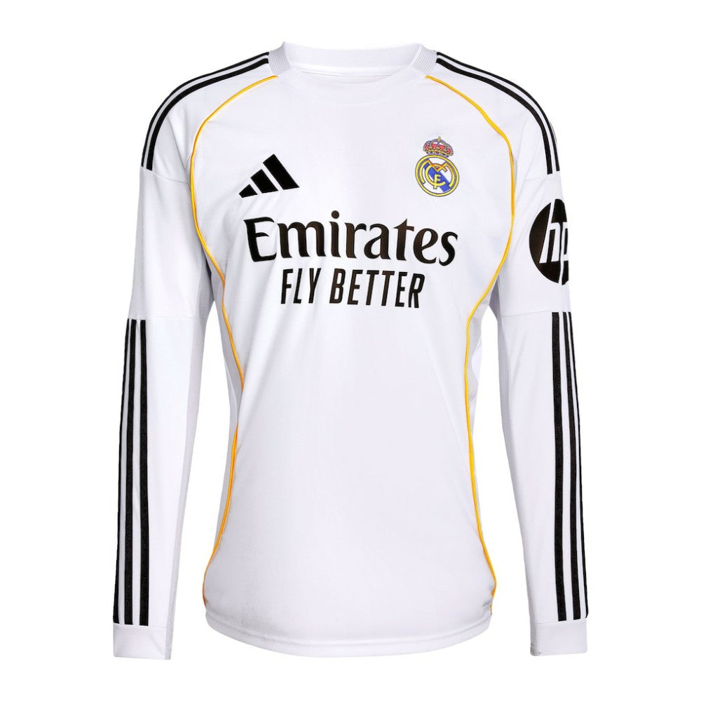 Federico Valverde Real Madrid 2025/26 Home Replica Long Sleeve Jersey - Adidas White