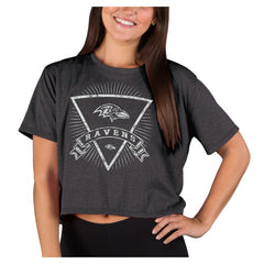 Concepts Sport Women's Quest Knit Crop Top - Baltimore Ravens