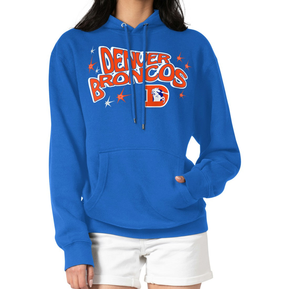 Starter Women's Fireworks Fleece Pullover Hoodie - Denver Broncos