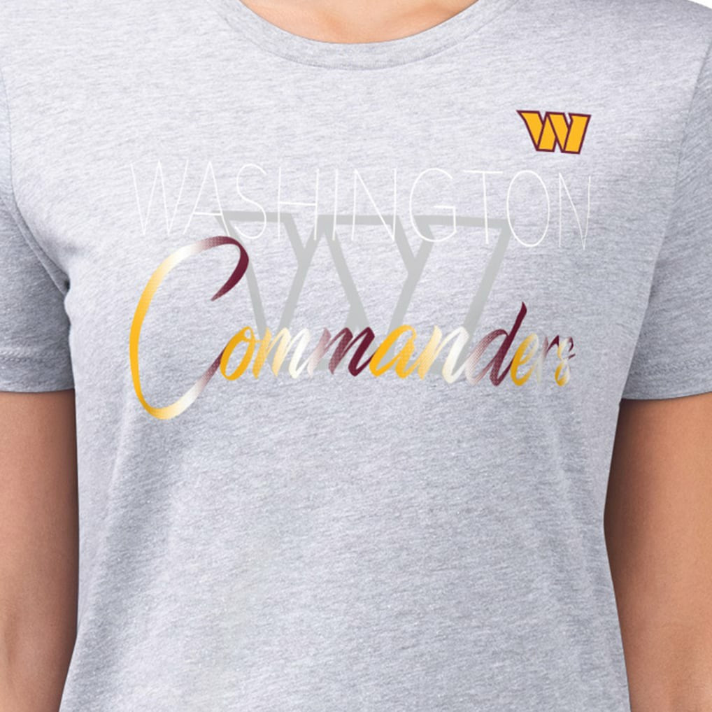 G-III 4Her by Carl Banks Women's Super-Slim Fit Lightweight Shadow Logo T-Shirt - Washington Commanders