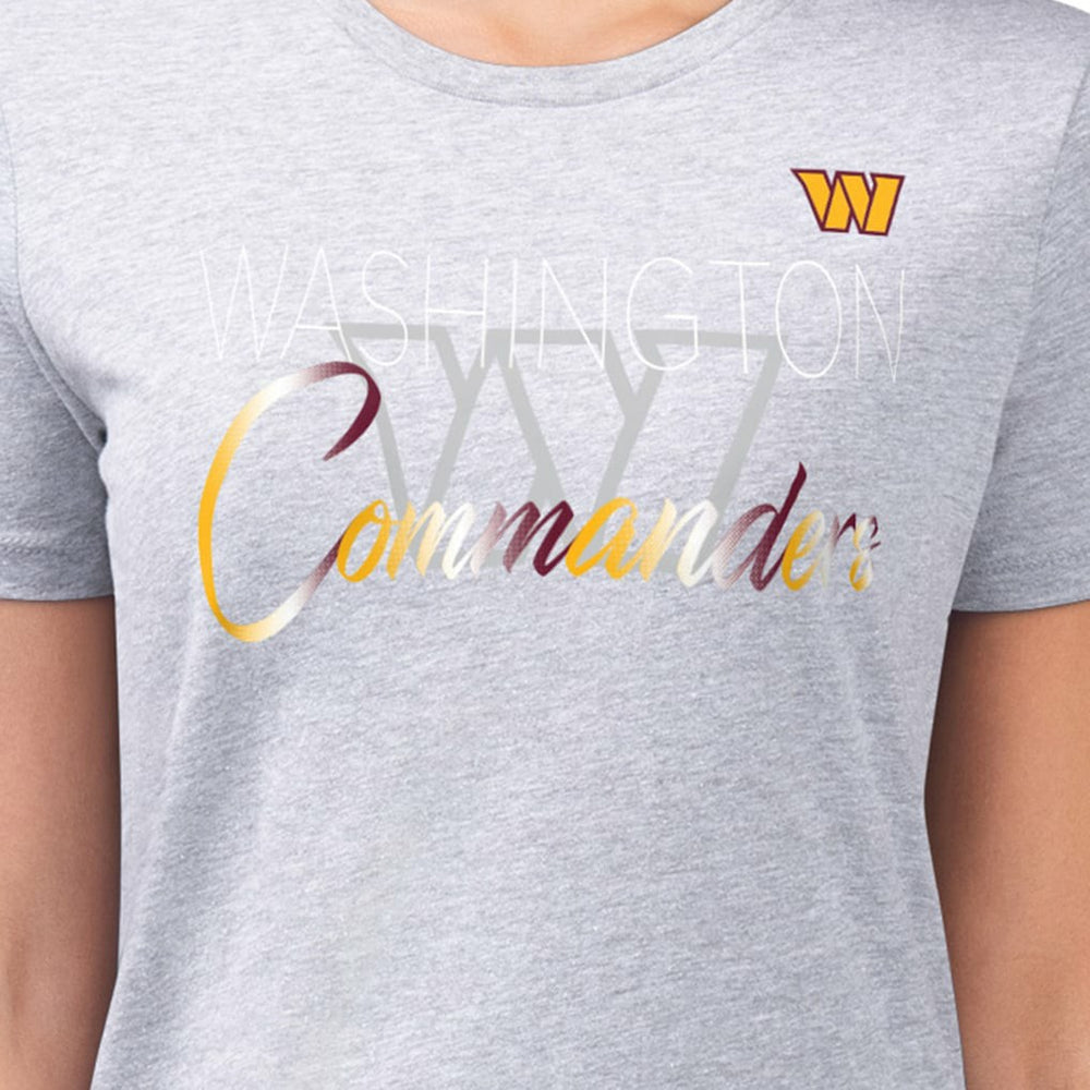 G-III 4Her by Carl Banks Women's Super-Slim Fit Lightweight Shadow Logo T-Shirt - Washington Commanders