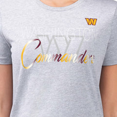 G-III 4Her by Carl Banks Women's Super-Slim Fit Lightweight Shadow Logo T-Shirt - Washington Commanders