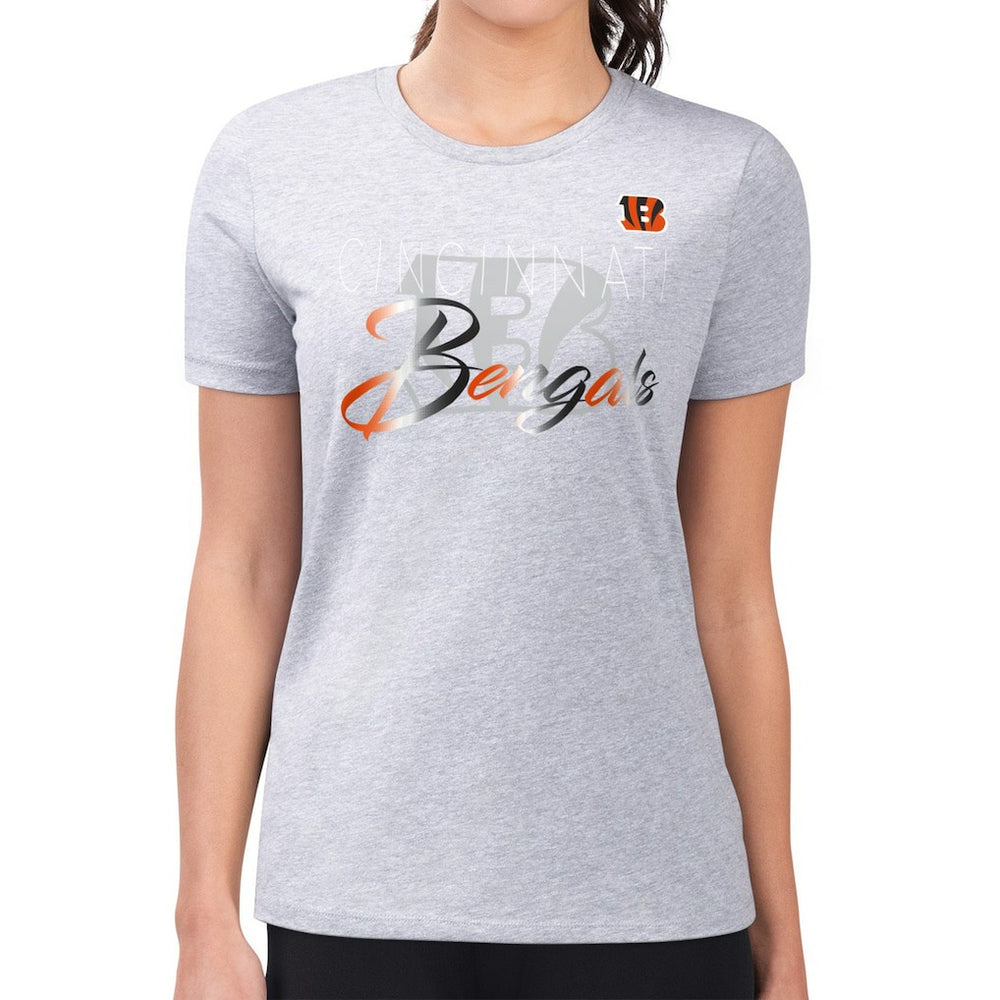 G-III 4Her by Carl Banks Women's Super-Slim Fit Lightweight Shadow Logo T-Shirt - Cincinnati Bengals
