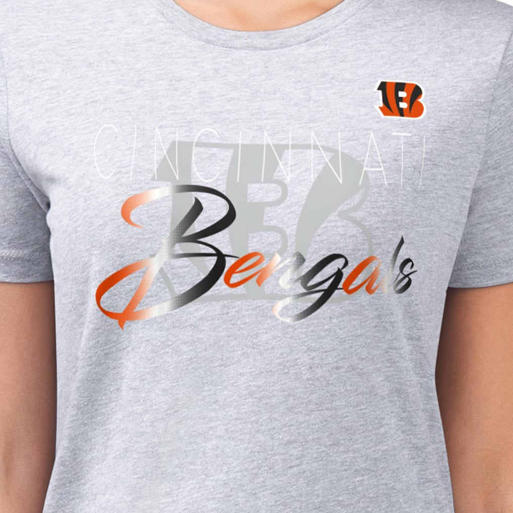 G-III 4Her by Carl Banks Women's Super-Slim Fit Lightweight Shadow Logo T-Shirt - Cincinnati Bengals