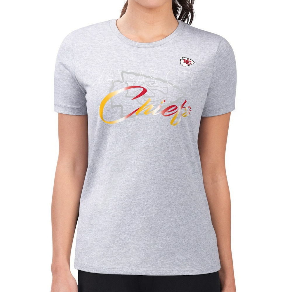 G-III 4Her by Carl Banks Women's Super-Slim Fit Lightweight Shadow Logo T-Shirt - Kansas City Chiefs
