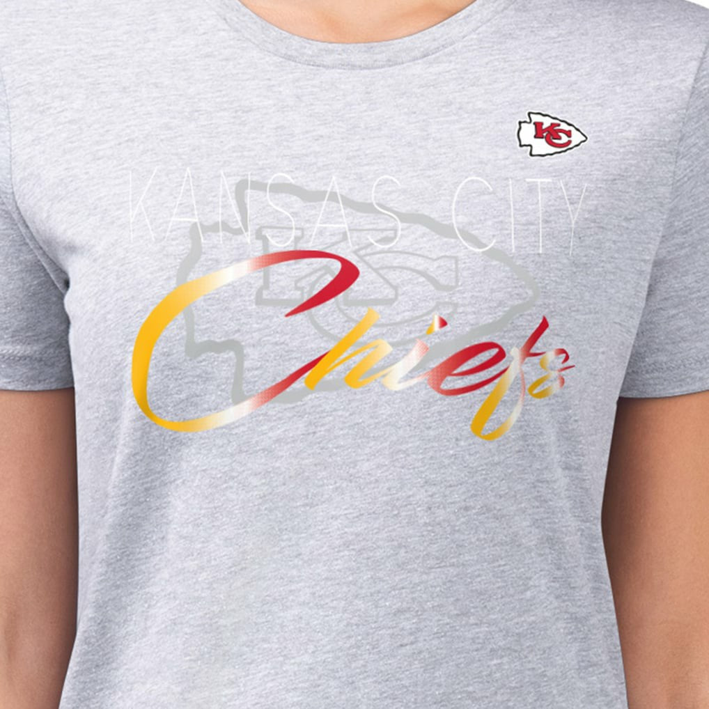 G-III 4Her by Carl Banks Women's Super-Slim Fit Lightweight Shadow Logo T-Shirt - Kansas City Chiefs