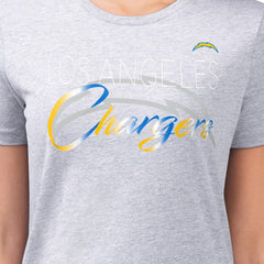 G-III 4Her by Carl Banks Women's Super-Slim Fit Lightweight Shadow Logo T-Shirt - Los Angeles Chargers
