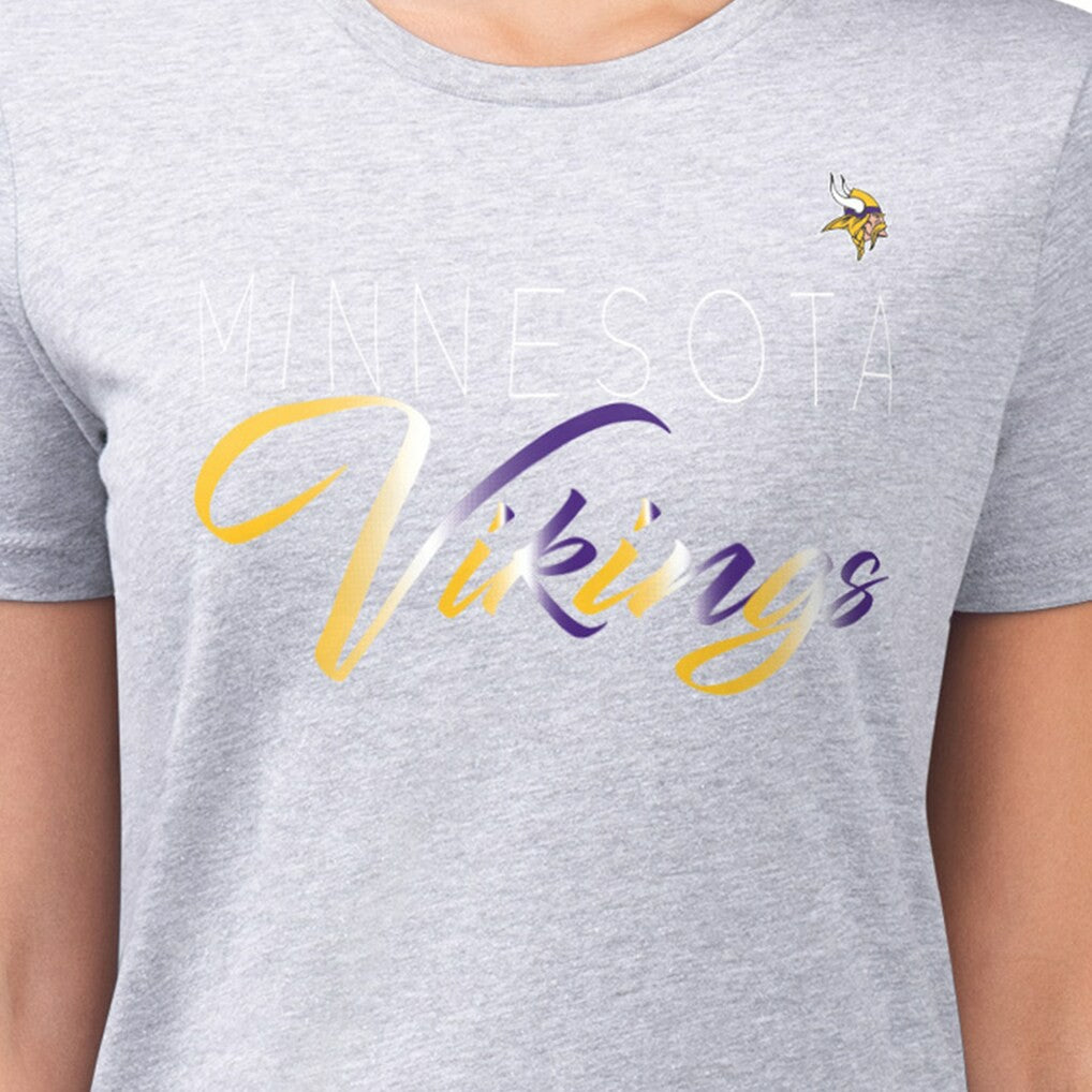 G-III 4Her by Carl Banks Women's Super-Slim Fit Lightweight Shadow Logo T-Shirt - Minnesota Vikings