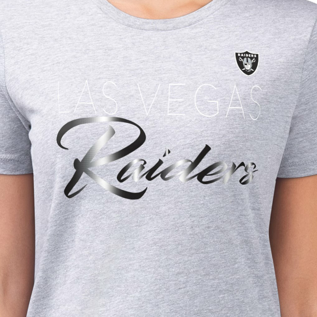G-III 4Her by Carl Banks Women's Super-Slim Fit Lightweight Shadow Logo T-Shirt - Las Vegas Raiders
