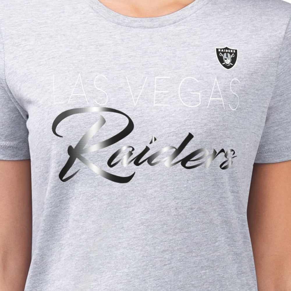 G-III 4Her by Carl Banks Women's Super-Slim Fit Lightweight Shadow Logo T-Shirt - Las Vegas Raiders