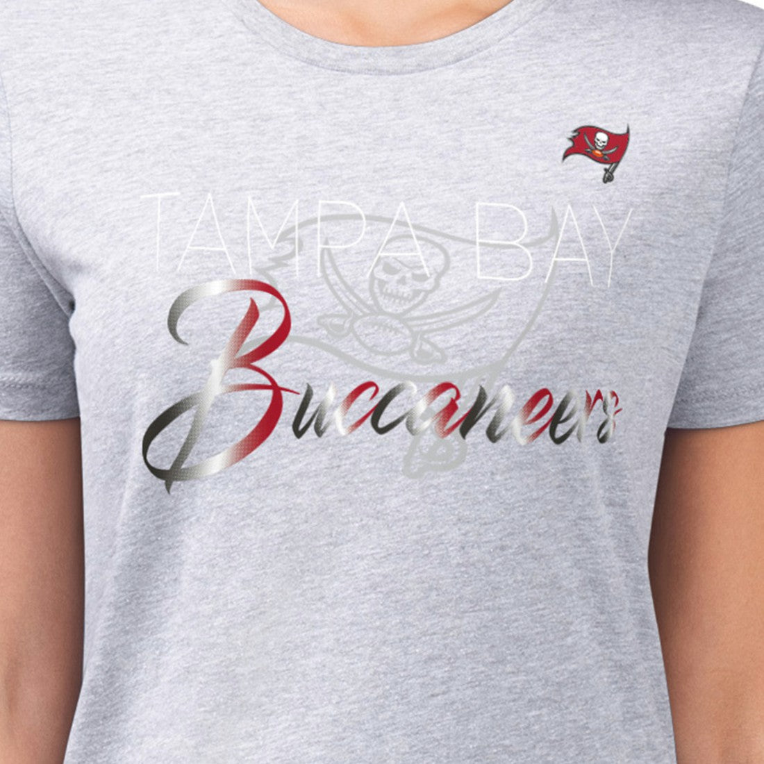 G-III 4Her by Carl Banks Women's Super-Slim Fit Lightweight Shadow Logo T-Shirt - Tampa Bay Buccaneers
