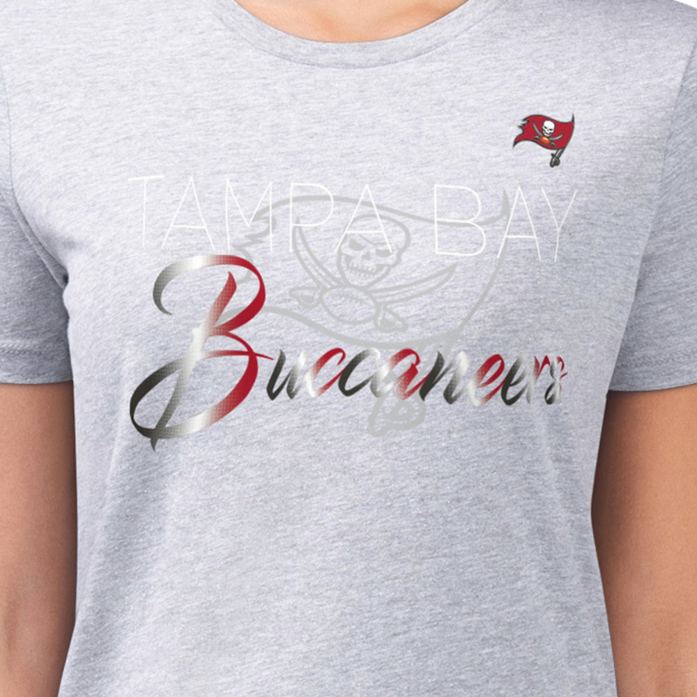 G-III 4Her by Carl Banks Women's Super-Slim Fit Lightweight Shadow Logo T-Shirt - Tampa Bay Buccaneers