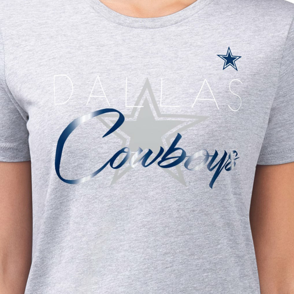 G-III 4Her by Carl Banks Women's Super-Slim Fit Lightweight Shadow Logo T-Shirt - Dallas Cowboys