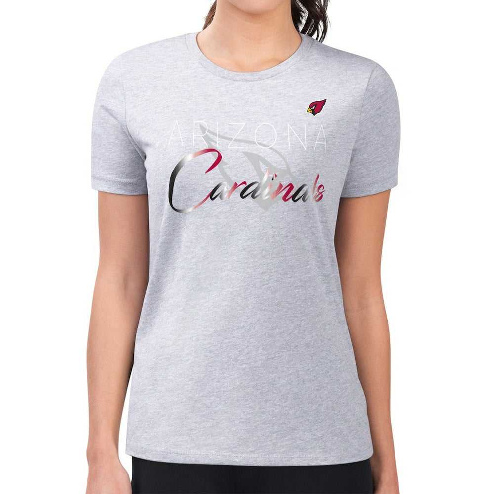 G-III 4Her by Carl Banks Women's Super-Slim Fit Lightweight Shadow Logo T-Shirt - Arizona Cardinals