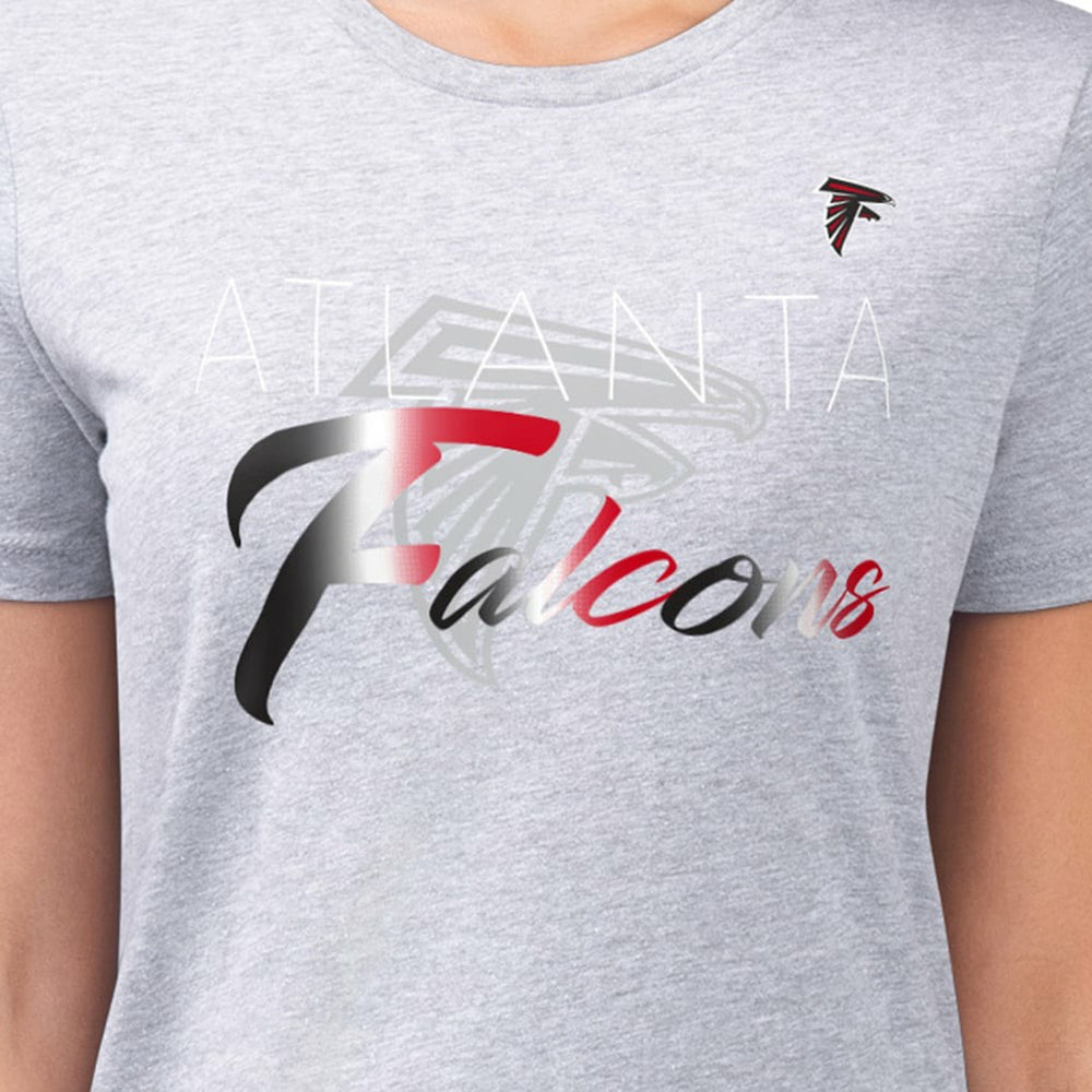 G-III 4Her by Carl Banks Women's Super-Slim Fit Lightweight Shadow Logo T-Shirt - Atlanta Falcons