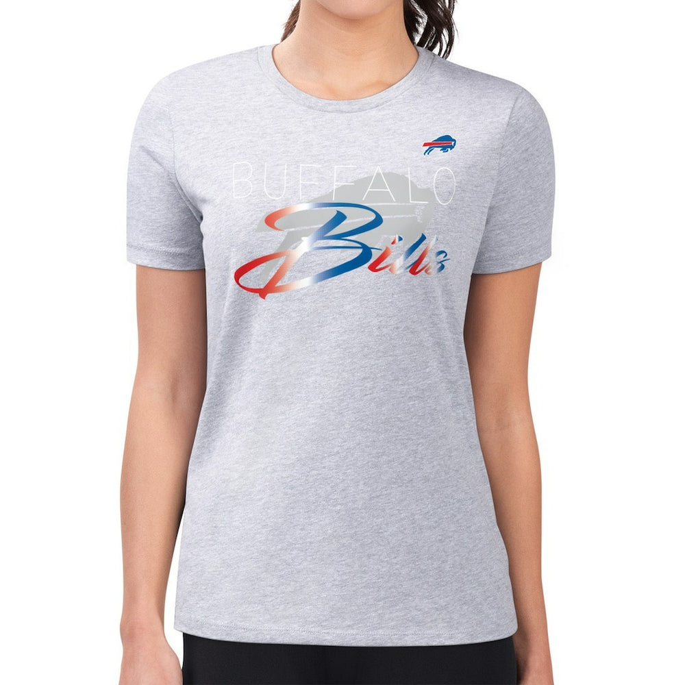 G-III 4Her by Carl Banks Women's Super-Slim Fit Lightweight Shadow Logo T-Shirt - Buffalo Bills