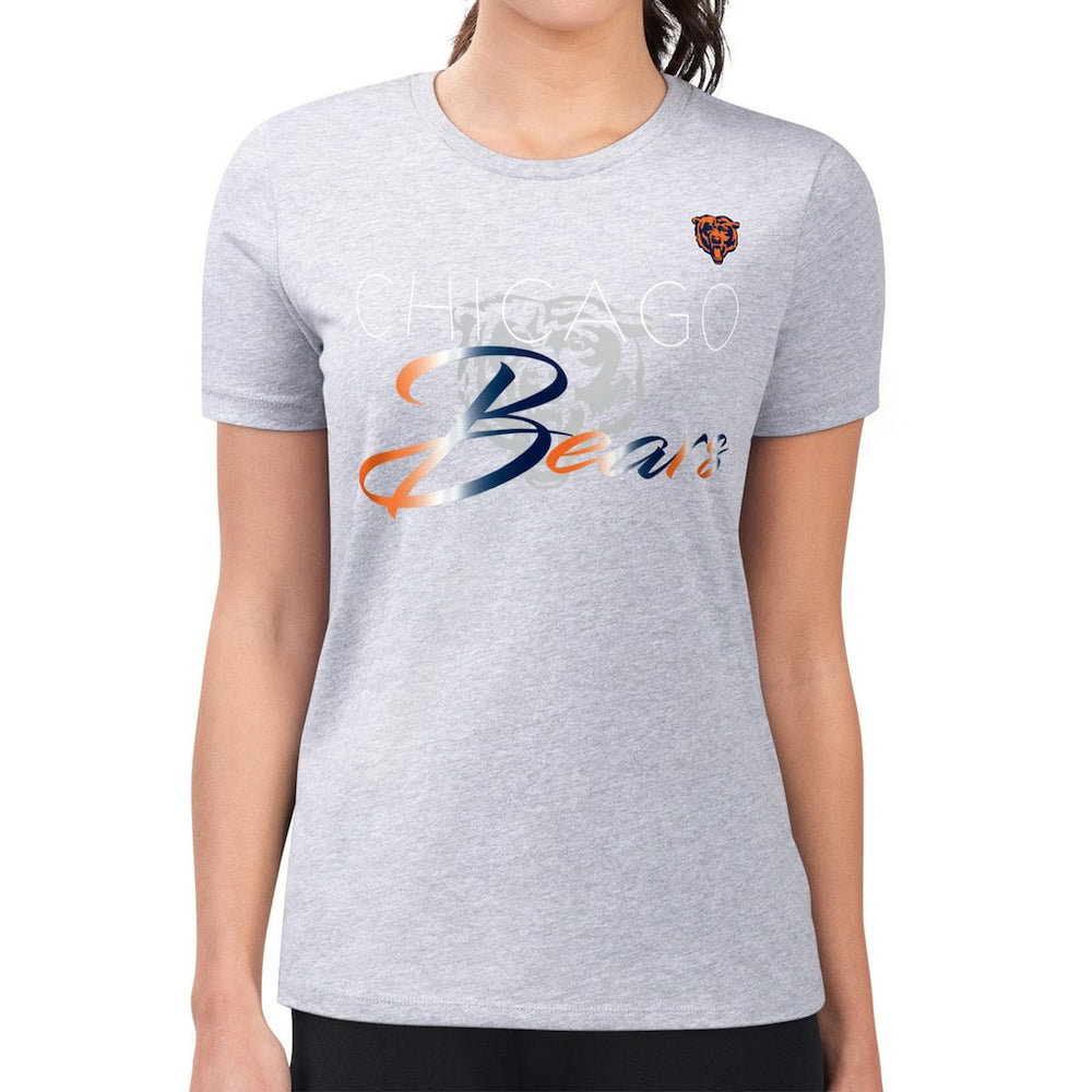 G-III 4Her by Carl Banks Women's Super-Slim Fit Lightweight Shadow Logo T-Shirt - Chicago Bears