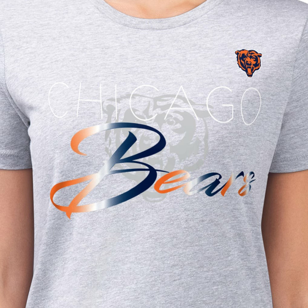 G-III 4Her by Carl Banks Women's Super-Slim Fit Lightweight Shadow Logo T-Shirt - Chicago Bears