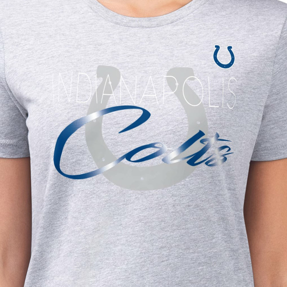 G-III 4Her by Carl Banks Women's Super-Slim Fit Lightweight Shadow Logo T-Shirt - Indianapolis Colts