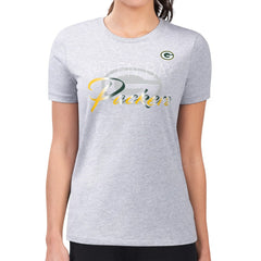 G-III 4Her by Carl Banks Women's Super-Slim Fit Lightweight Shadow Logo T-Shirt - Green Bay Packers