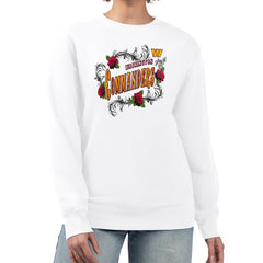 G-III 4Her by Carl Banks Women's Roses Fleece Tri-Blend Pullover Sweatshirt - Washington Commanders