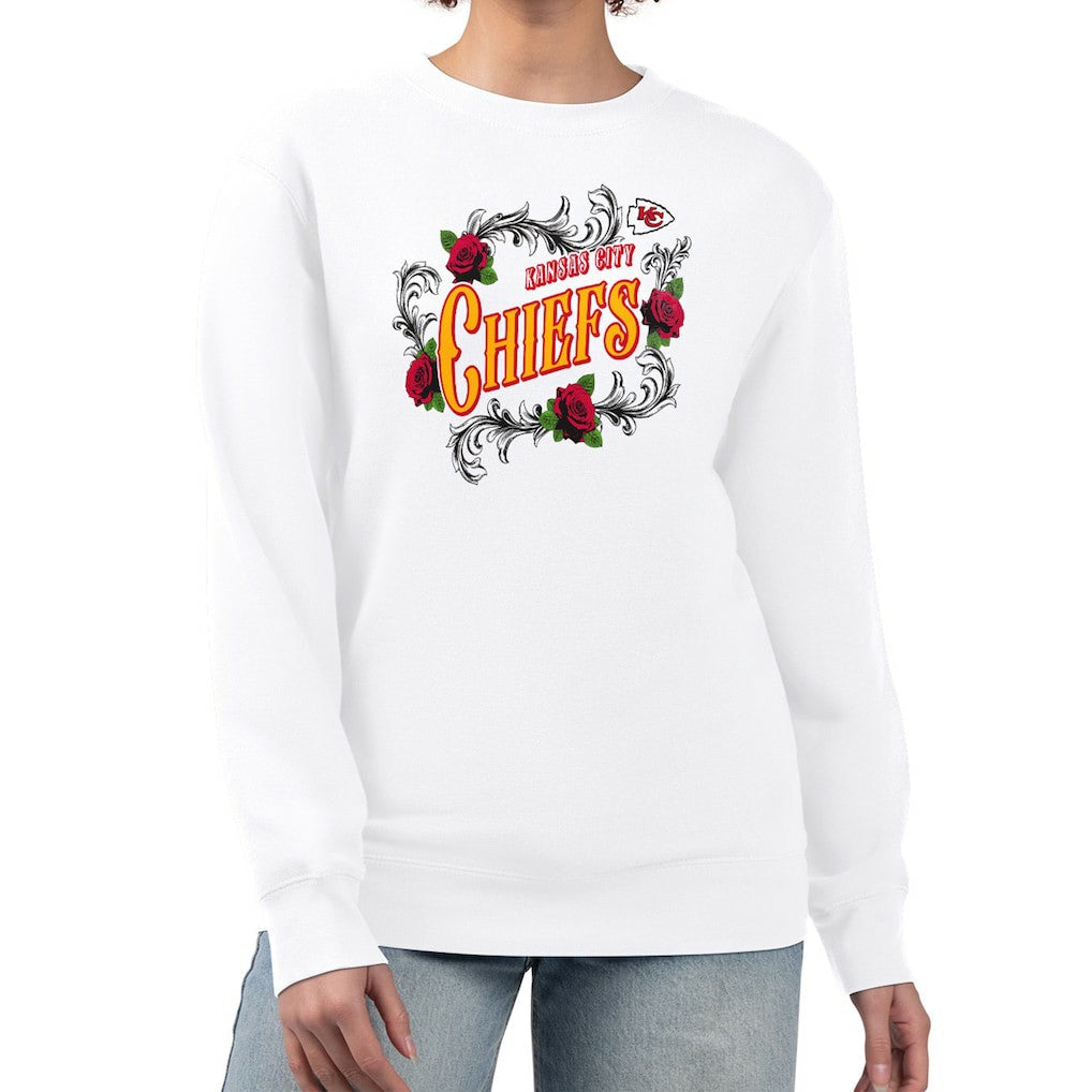 G-III 4Her by Carl Banks Women's Roses Fleece Tri-Blend Pullover Sweatshirt - Kansas City Chiefs