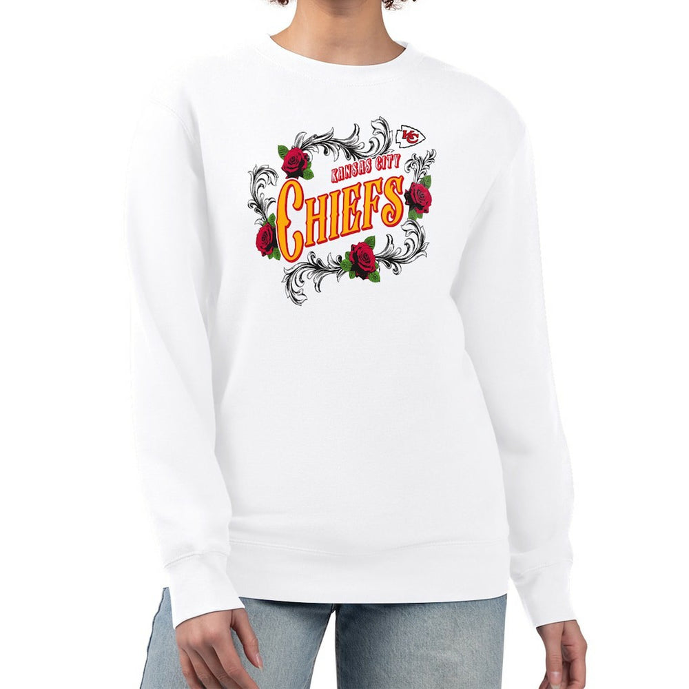 G-III 4Her by Carl Banks Women's Roses Fleece Tri-Blend Pullover Sweatshirt - Kansas City Chiefs