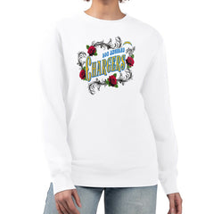 G-III 4Her by Carl Banks Women's Roses Fleece Tri-Blend Pullover Sweatshirt - Los Angeles Chargers